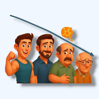 کاهش تدریجی تستوسترون با افزایش سن 